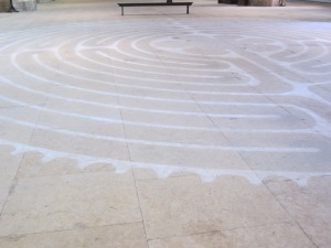 Chalk Labyrinth in the nave of Lincoln Cathedral 