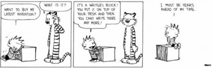 Cartoon strip about writers block