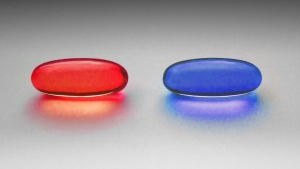 image of a red pill and a blue pill symbolising choice 